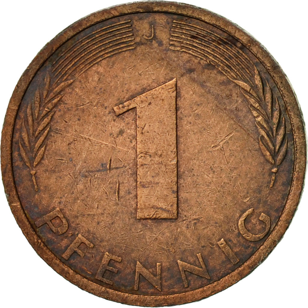 Monnaie, République fédérale allemande, Pfennig, 1975, Hambourg, TTB, Copper
