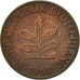 Coin, GERMANY - FEDERAL REPUBLIC, Pfennig, 1968, Stuttgart, EF(40-45), Copper