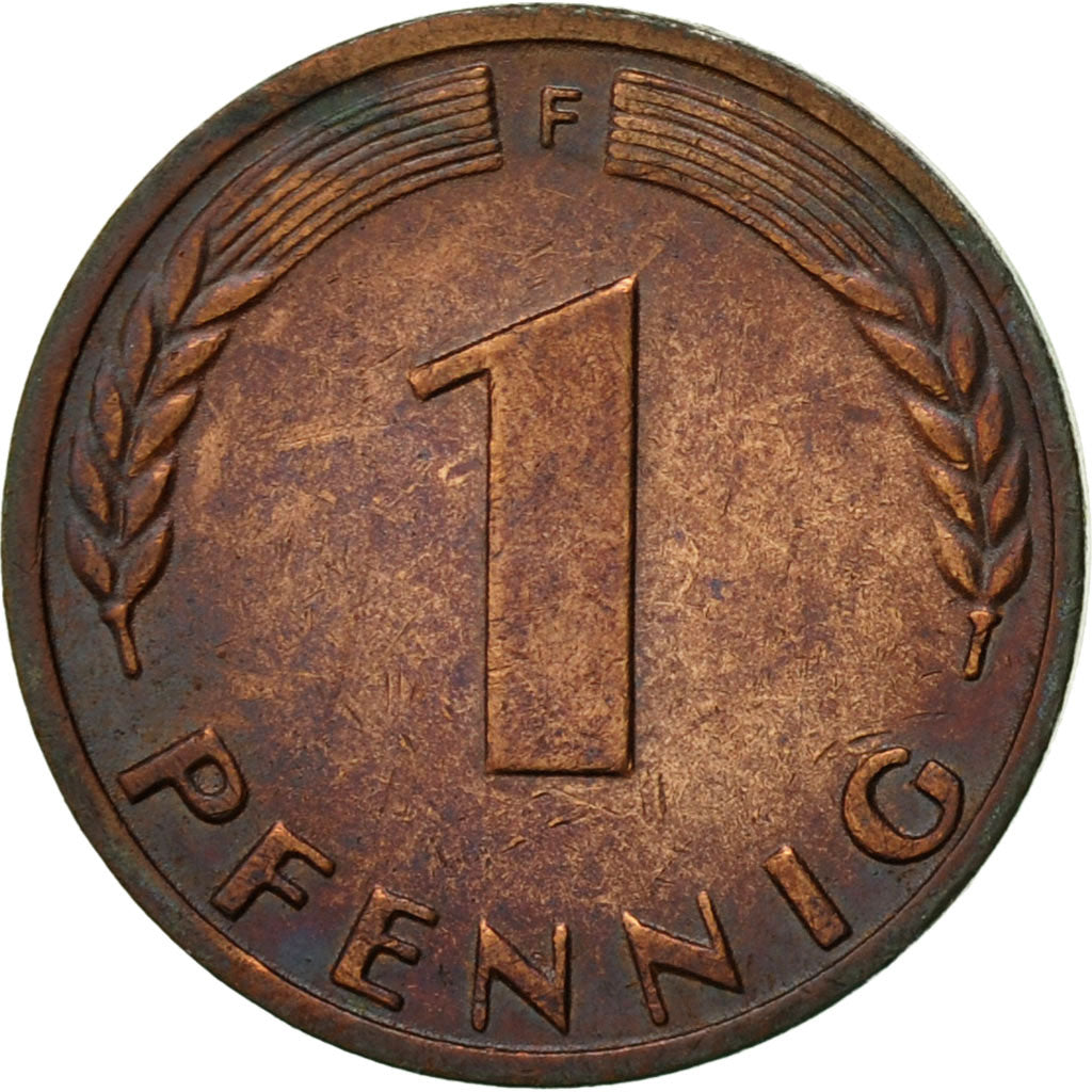 Coin, GERMANY - FEDERAL REPUBLIC, Pfennig, 1968, Stuttgart, EF(40-45), Copper