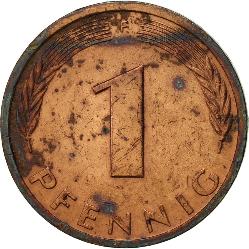 Coin, GERMANY - FEDERAL REPUBLIC, Pfennig, 1986, Stuttgart, EF(40-45), Copper