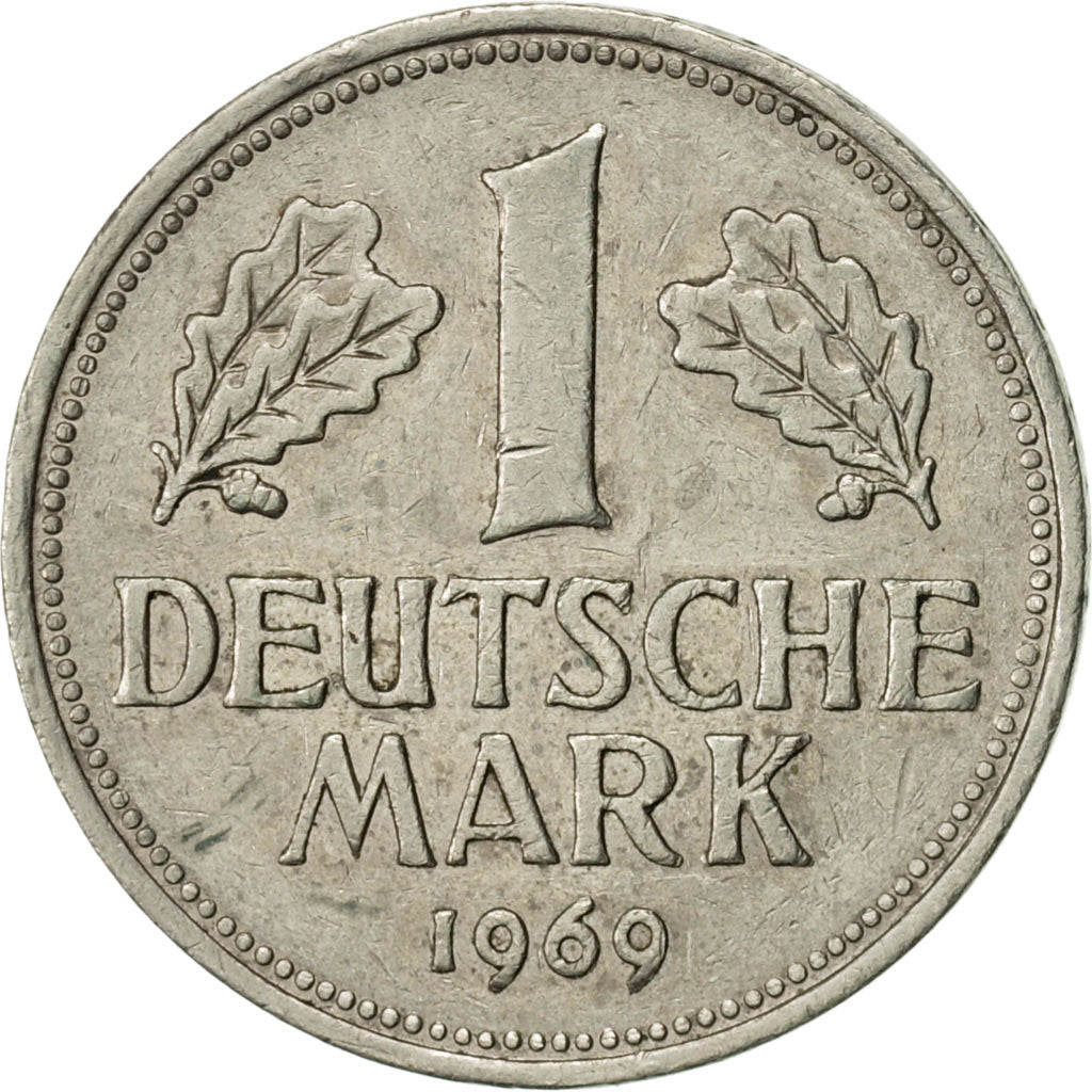 Coin, GERMANY - FEDERAL REPUBLIC, Mark, 1969, Munich, AU(55-58), Copper-nickel