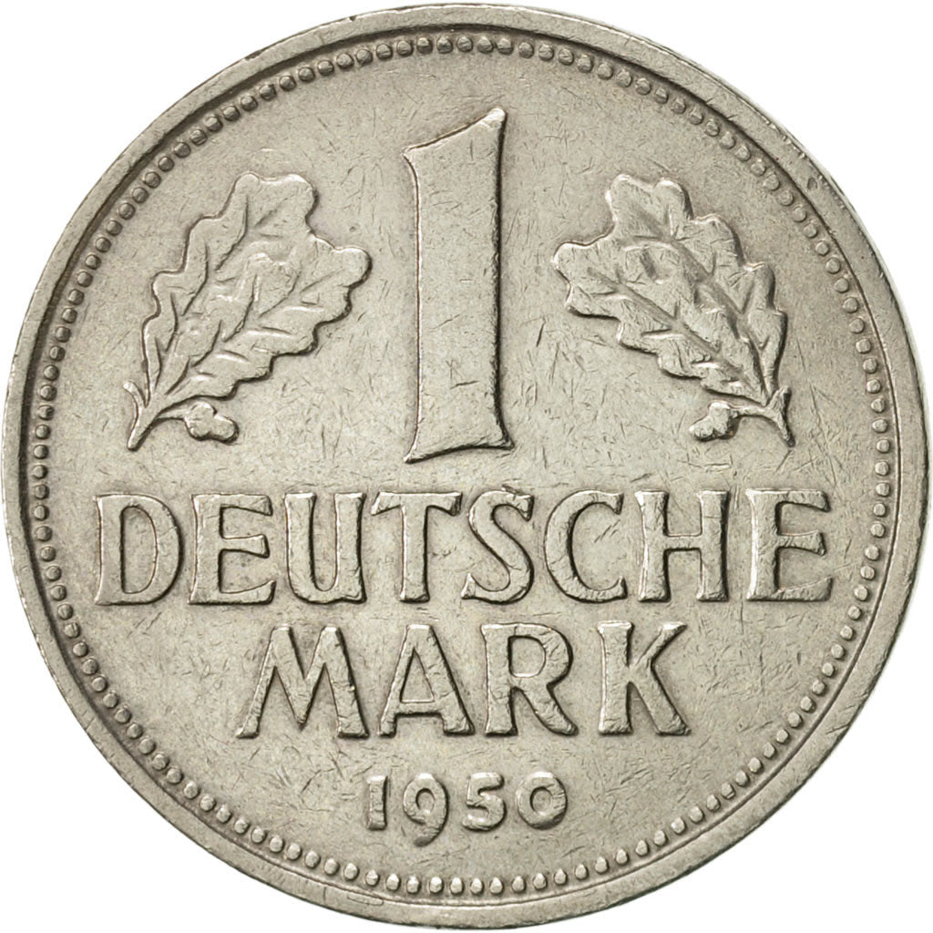Coin, GERMANY - FEDERAL REPUBLIC, Mark, 1950, Karlsruhe, AU(55-58)
