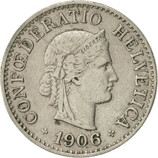 Moneta, Svizzera, 10 Rappen, 1906, Bern, BB+, Rame-nichel, KM:27