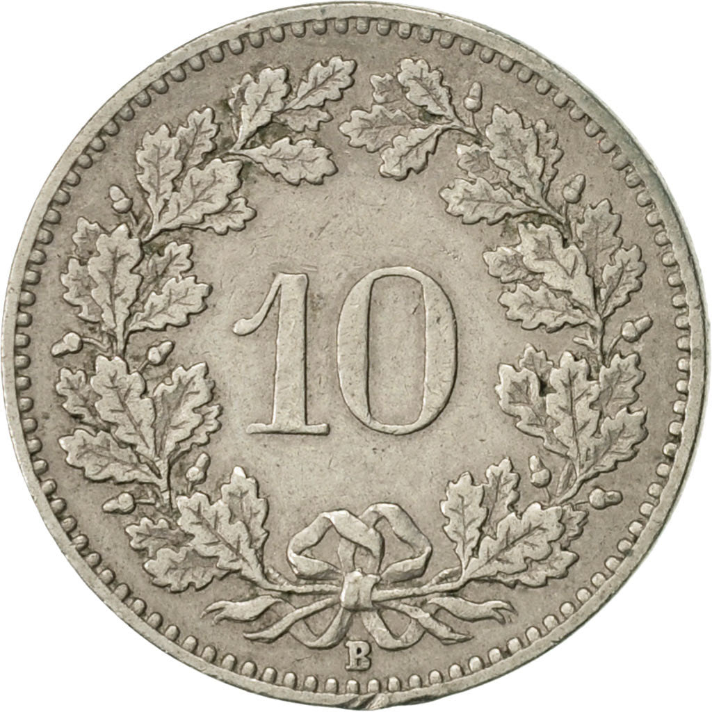 Moneta, Svizzera, 10 Rappen, 1906, Bern, BB+, Rame-nichel, KM:27
