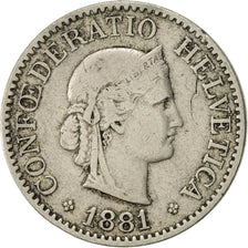 Coin, Switzerland, 10 Rappen, 1881, Bern, EF(40-45), Copper-nickel, KM:27