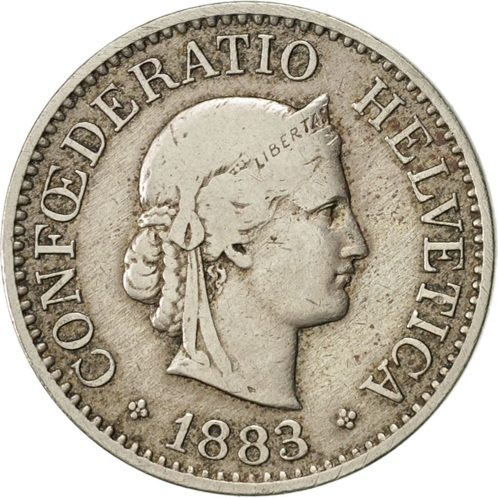 Coin, Switzerland, 10 Rappen, 1883, Bern, EF(40-45), Copper-nickel, KM:27