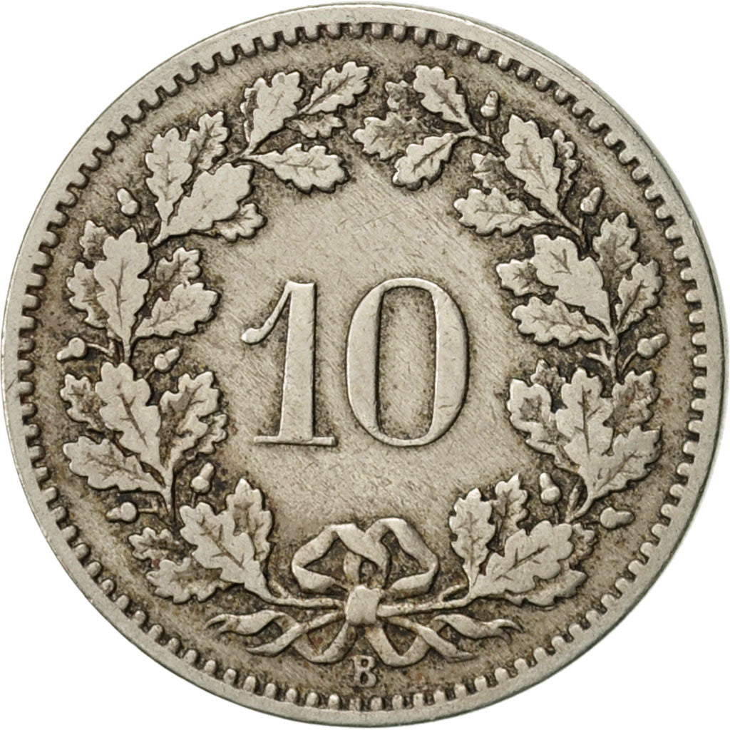 Coin, Switzerland, 10 Rappen, 1883, Bern, EF(40-45), Copper-nickel, KM:27