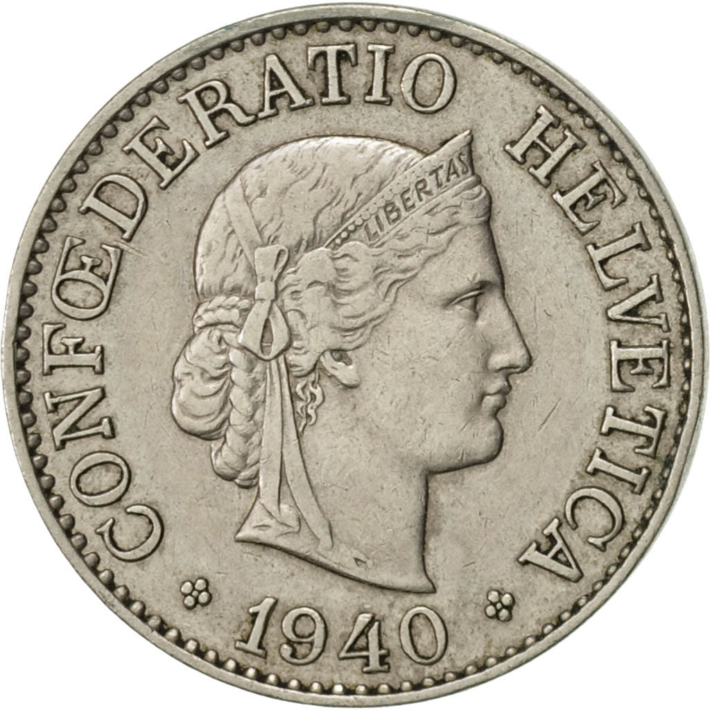 Coin, Switzerland, 10 Rappen, 1940, Bern, AU(55-58), Copper-nickel, KM:27