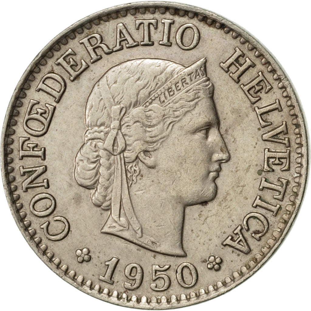Coin, Switzerland, 10 Rappen, 1950, Bern, AU(55-58), Copper-nickel, KM:27