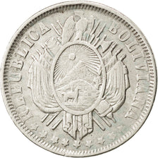 Moneda, Bolivia, 20 Centavos, 1880, MBC, Plata, KM:159.1