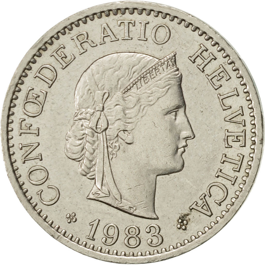Coin, Switzerland, 10 Rappen, 1983, Bern, AU(55-58), Copper-nickel, KM:27