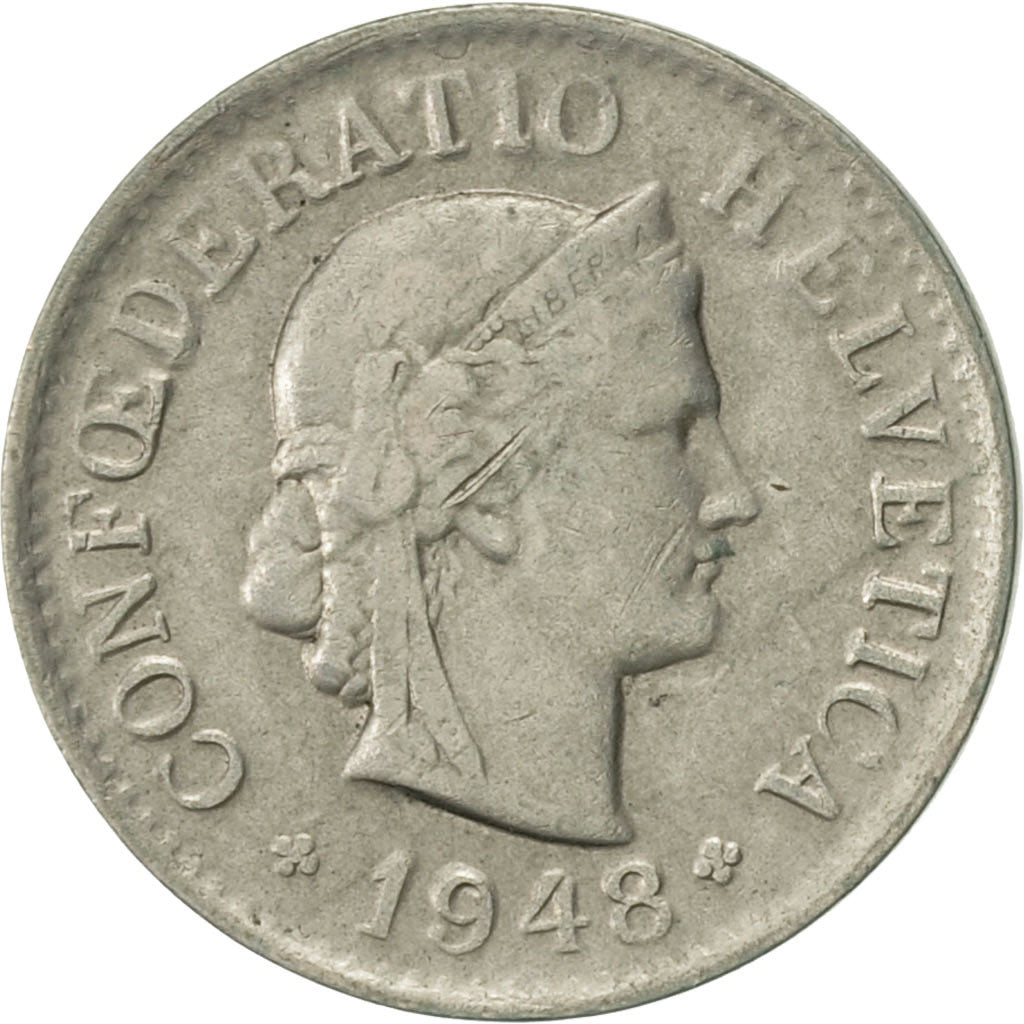 Coin, Switzerland, 5 Rappen, 1948, Bern, EF(40-45), Copper-nickel, KM:26