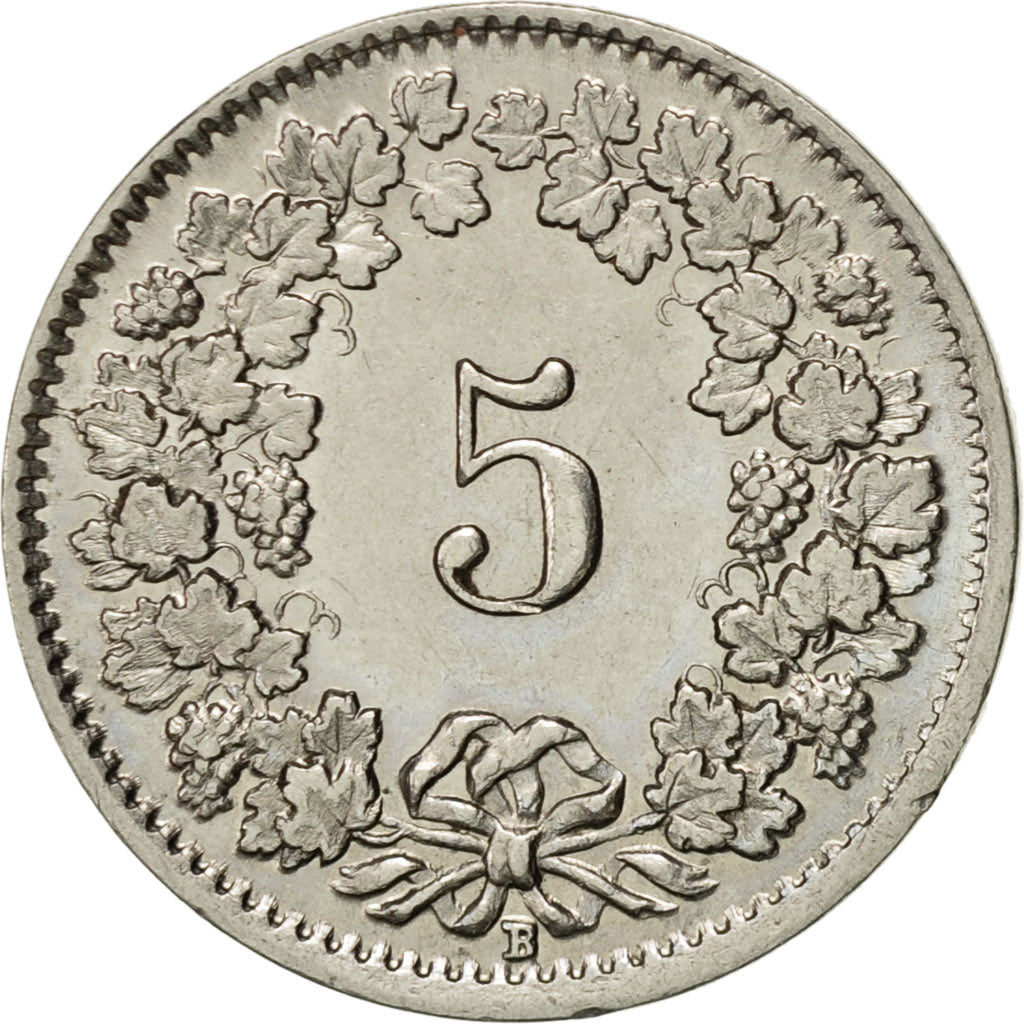 Coin, Switzerland, 5 Rappen, 1938, Bern, AU(55-58), Nickel, KM:26b