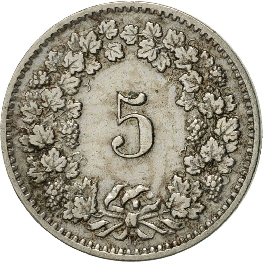 Coin, Switzerland, 5 Rappen, 1908, Bern, EF(40-45), Copper-nickel, KM:26