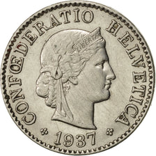 Switzerland, 5 Rappen, 1937, Bern, AU(55-58), Nickel, KM:26b
