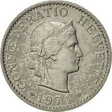 Münze, Schweiz, 5 Rappen, 1974, Bern, VZ, Copper-nickel, KM:26