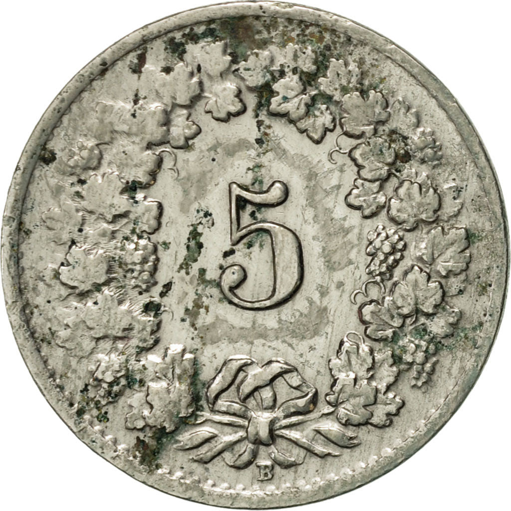 Coin, Switzerland, 5 Rappen, 1947, Bern, AU(55-58), Copper-nickel, KM:26