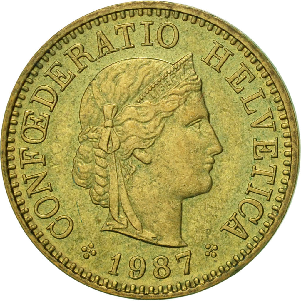 Moneta, Svizzera, 5 Rappen, 1987, Bern, BB+, Alluminio-bronzo, KM:26c