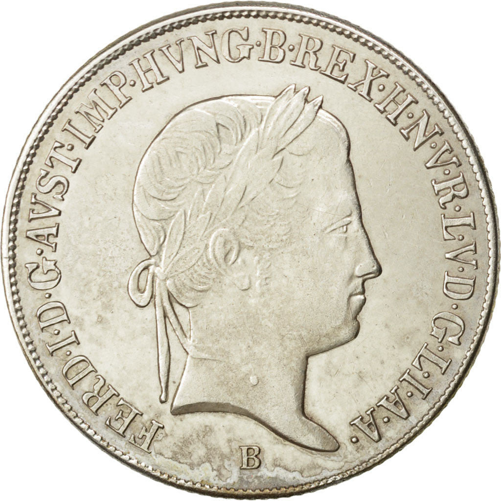 Coin, Hungary, Ferdinand V, 20 Krajczar, 1848, MS(60-62), Silver, KM:422