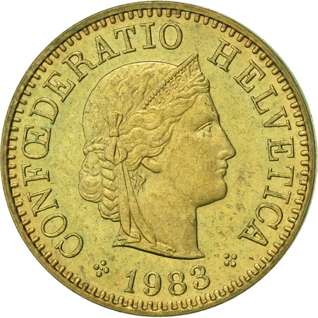 Coin, Switzerland, 5 Rappen, 1983, Bern, AU(50-53), Aluminum-Bronze, KM:26c