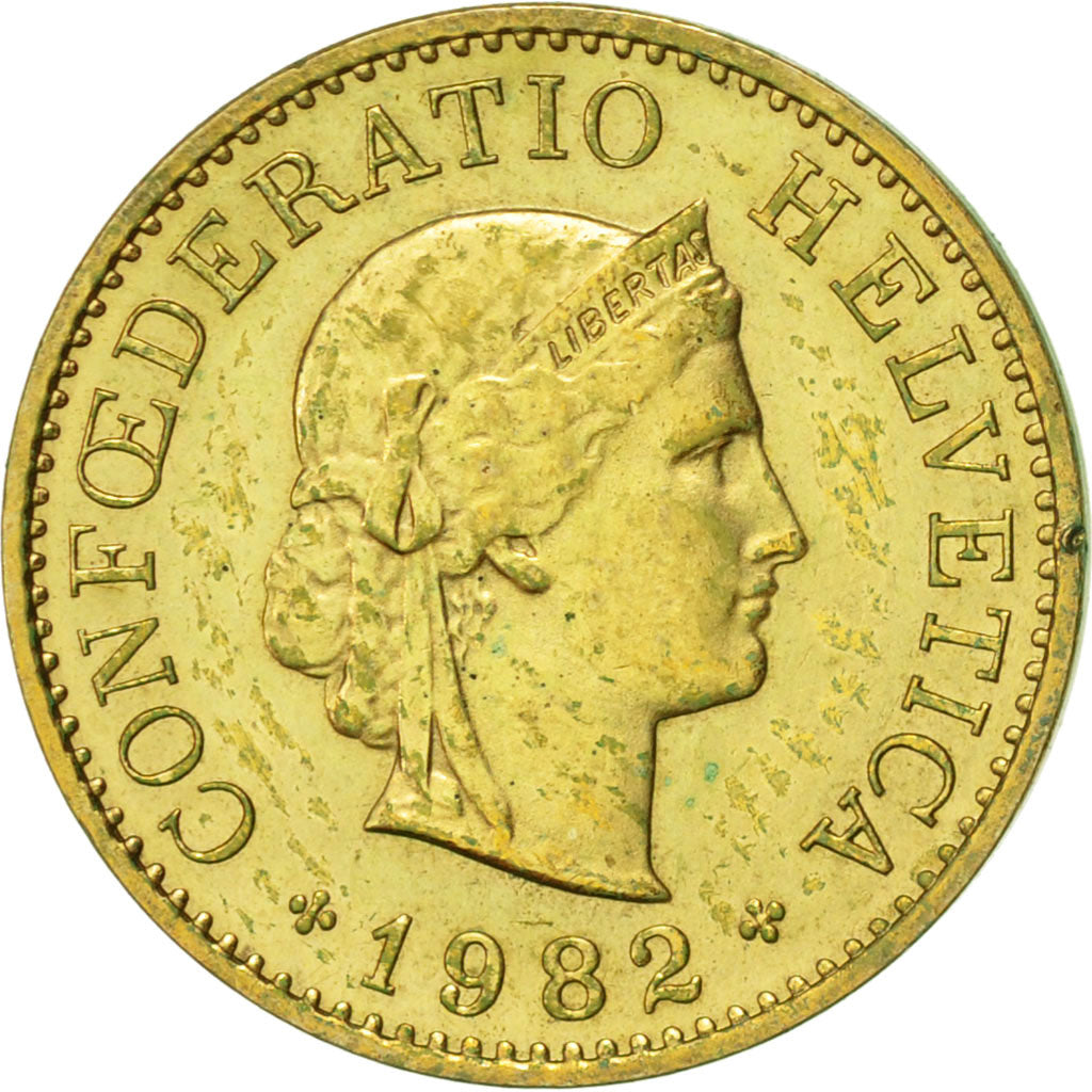 Coin, Switzerland, 5 Rappen, 1982, Bern, AU(50-53), Aluminum-Bronze, KM:26c