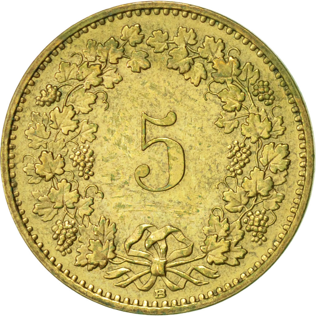 Münze, Schweiz, 5 Rappen, 1986, Bern, SS+, Aluminum-Bronze, KM:26c
