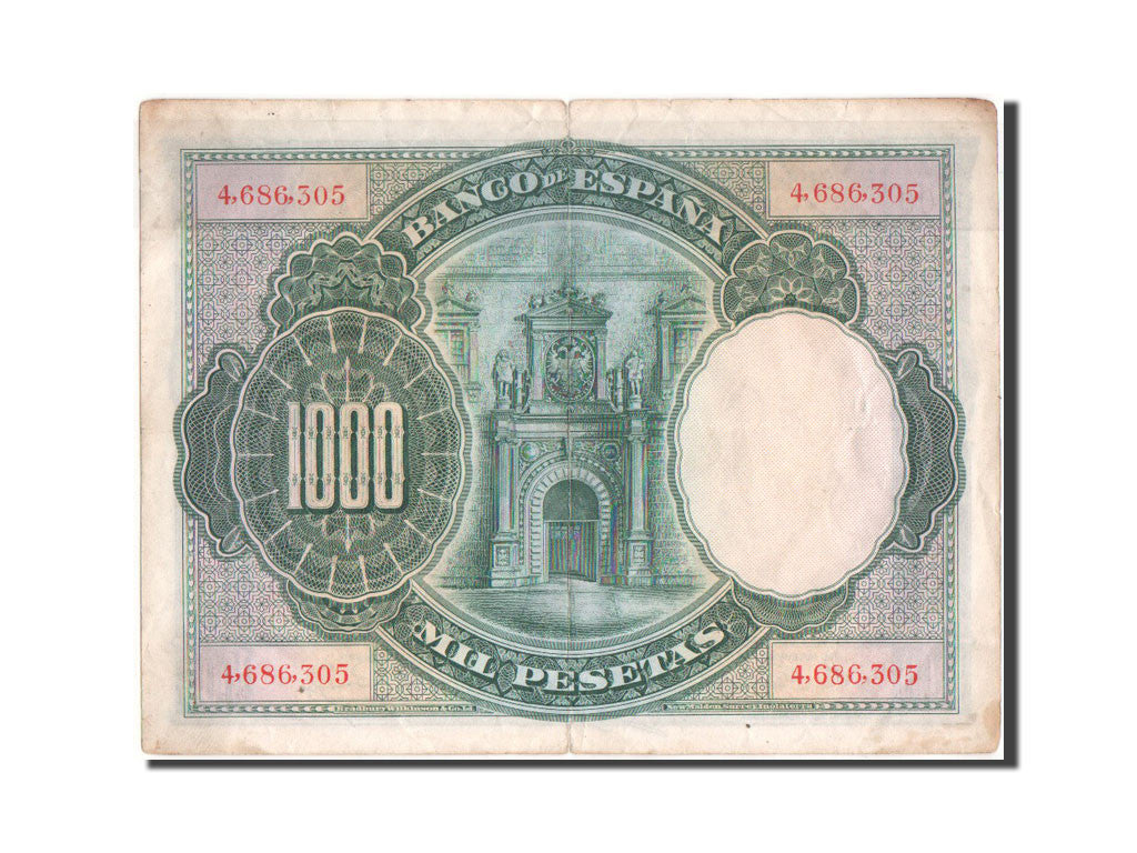 Spain, 1000 Pesetas, 1925, KM #70c, VF(30-35), 4686305