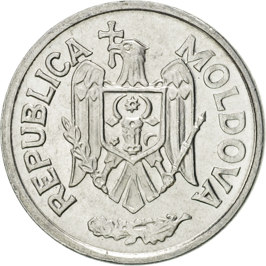 Moldova, 5 Bani, 1993, AU(55-58), Aluminum, KM:2