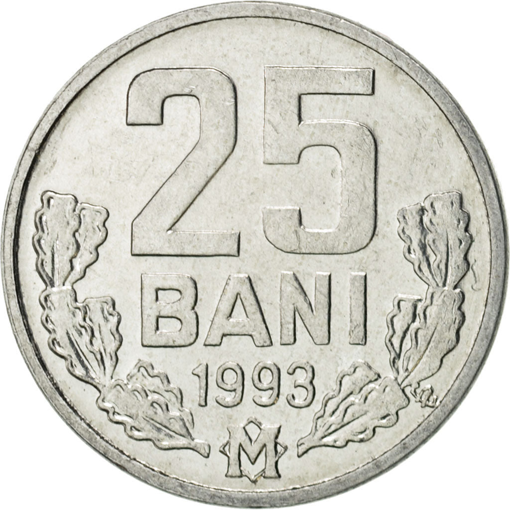 Moldova, 25 Bani, 1993, SUP, Aluminium, KM:3