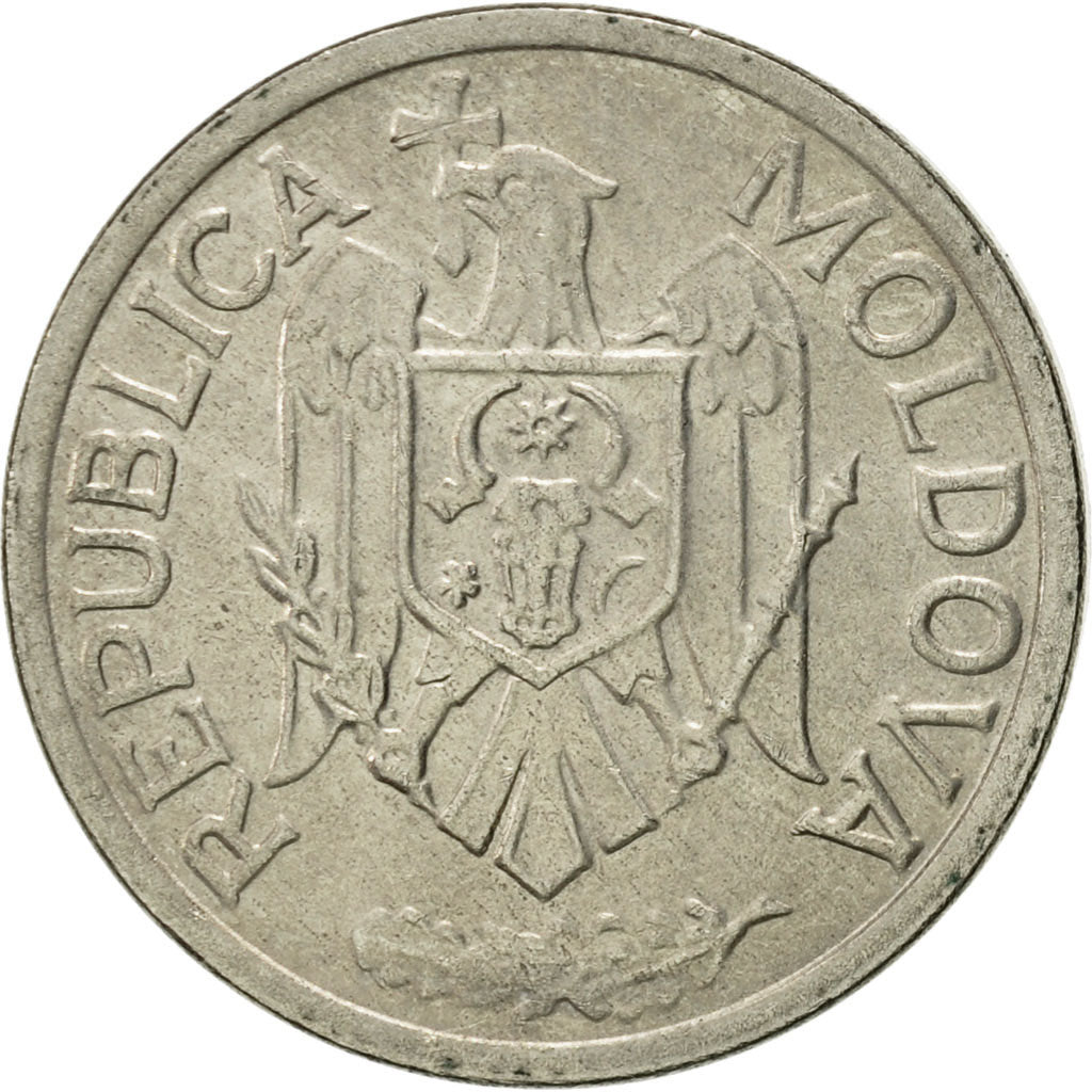 Moldova, Leu, 1992, AU(55-58), Nickel Clad Steel, KM:5