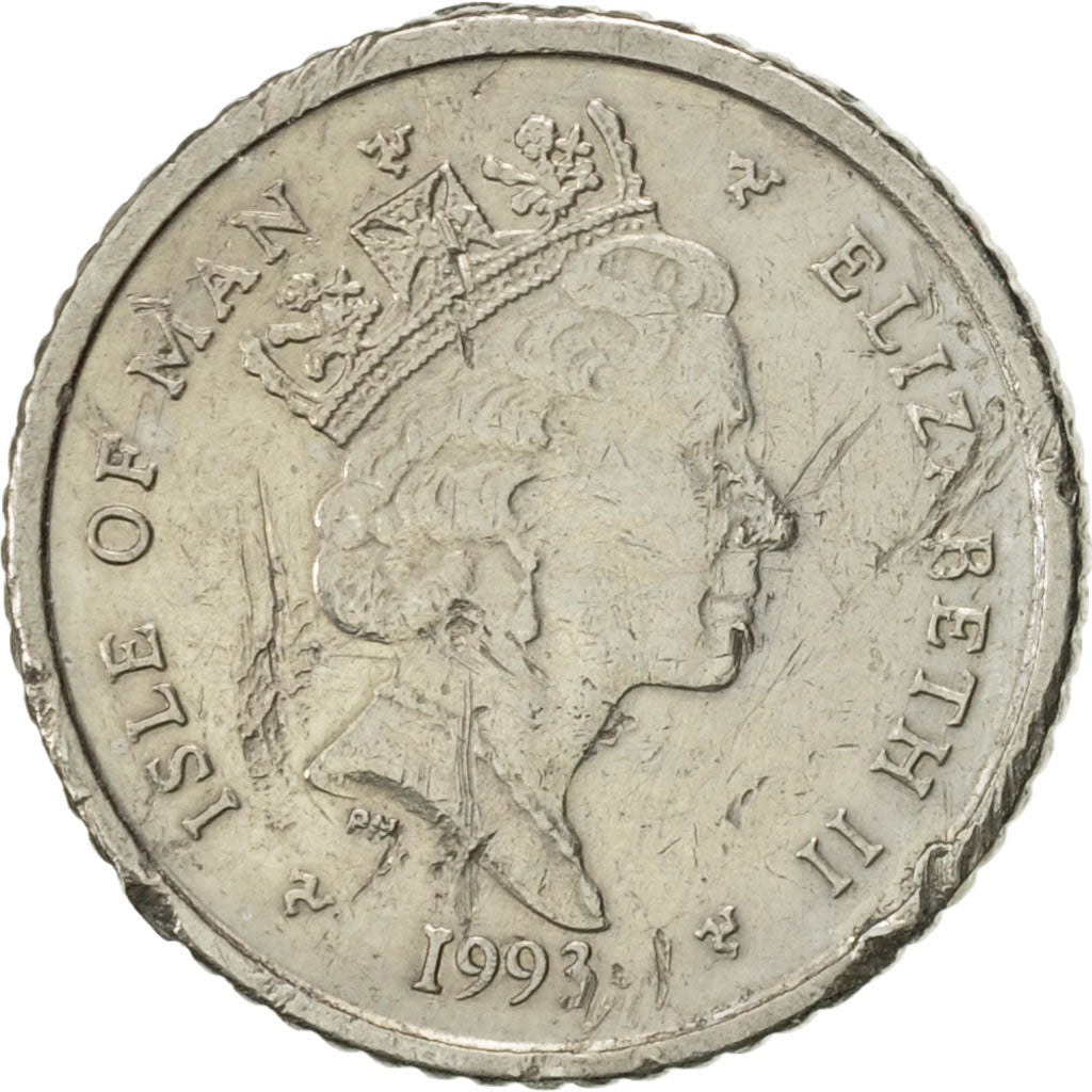 Coin, Isle of Man, Elizabeth II, 5 Pence, 1993, Pobjoy Mint, AU(50-53)