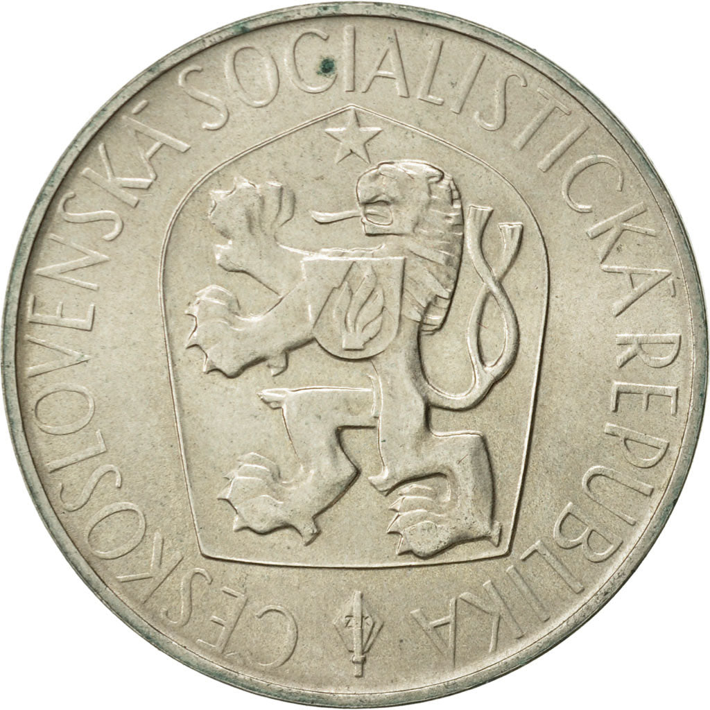 Cecoslovacchia, 10 Korun, 1965, SPL-, Argento, KM:58