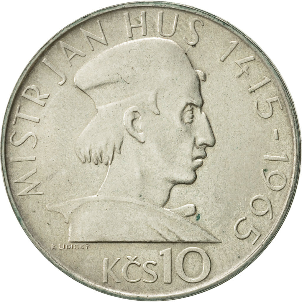 Cecoslovacchia, 10 Korun, 1965, SPL-, Argento, KM:58
