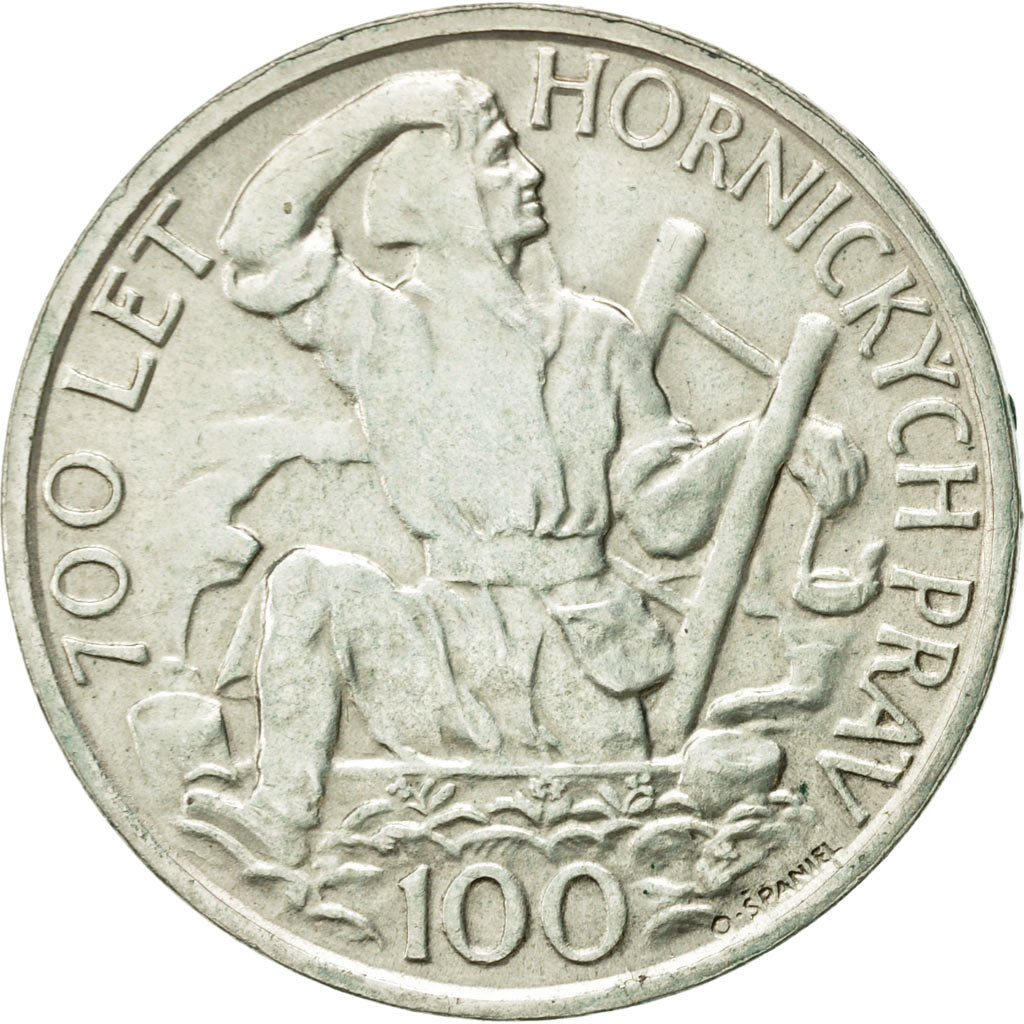 Tschechoslowakei, 100 Korun, 1949, VZ, Silber, KM:29