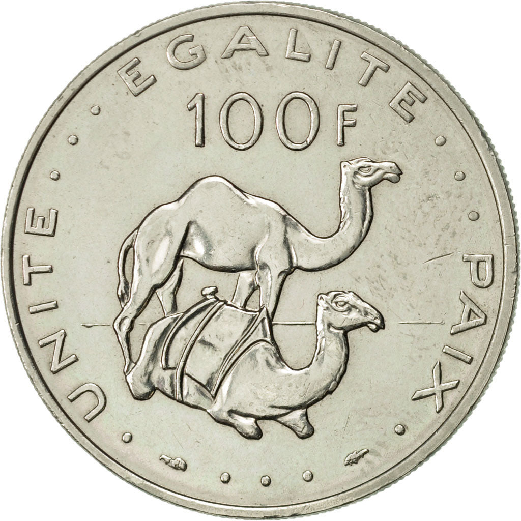 Djibouti, 100 Francs, 1977, Paris, AU(55-58), Copper-nickel, KM:26