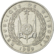 Coin, Djibouti, 5 Francs, 1989, Paris, AU(55-58), Aluminum, KM:22