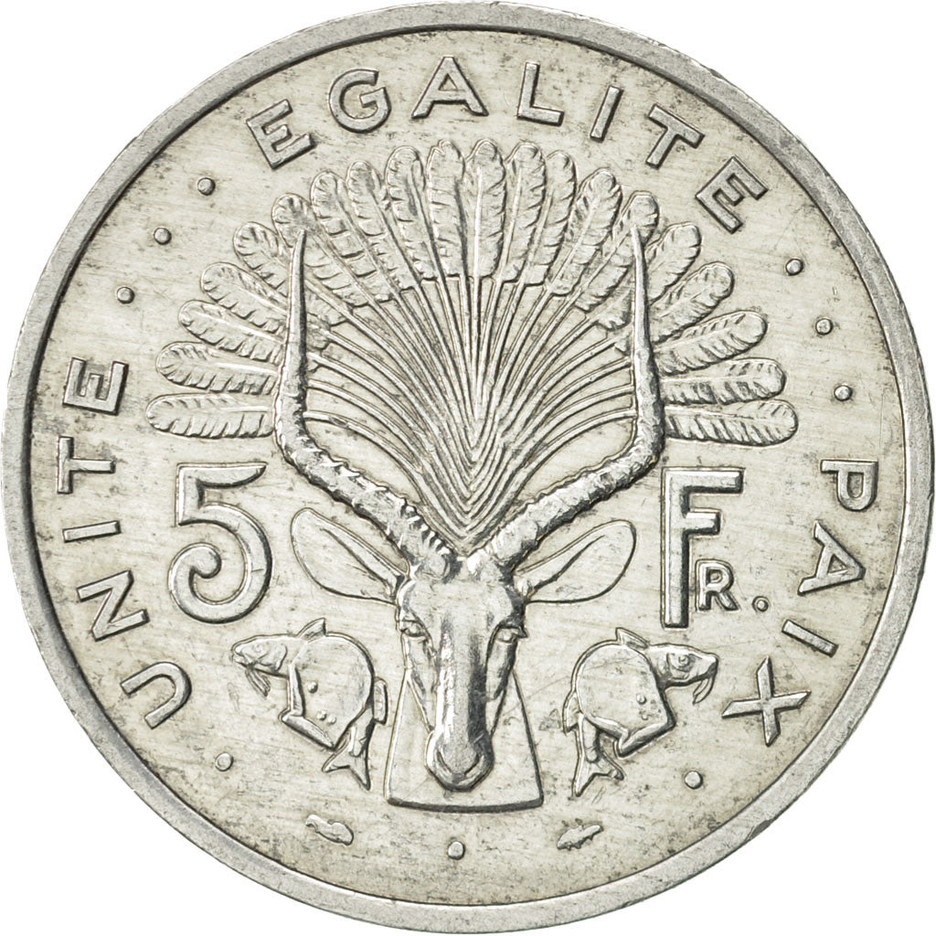 Munten, Djibouti, 5 Francs, 1989, Paris, PR, Aluminium, KM:22
