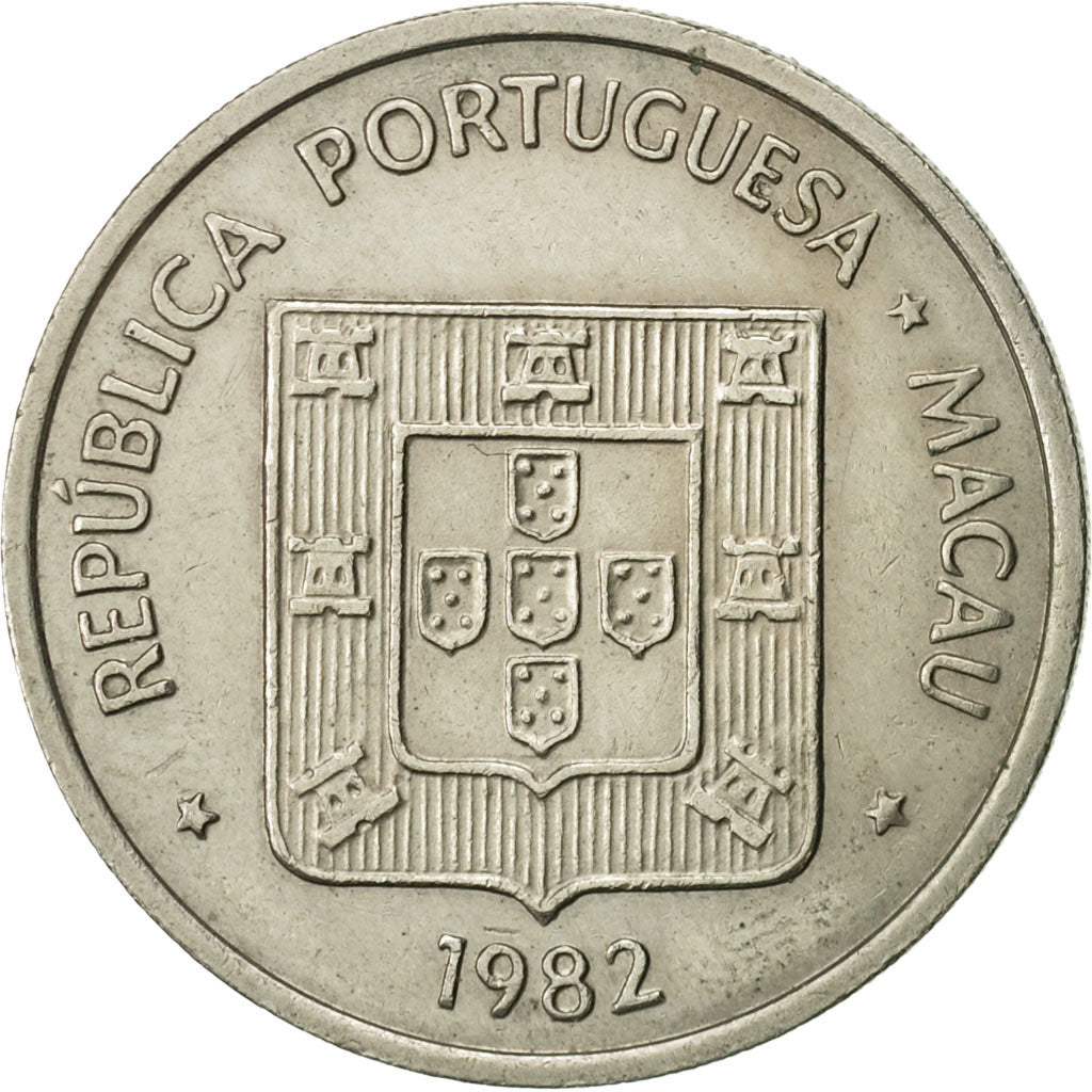 Macau, 5 Patacas, 1982, Singapore Mint, AU(55-58), Copper-nickel, KM:24.1