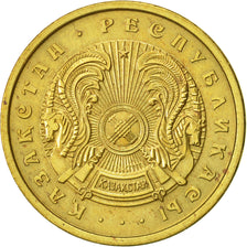 Coin, Kazakhstan, 50 Tyin, 1993, Kazakhstan Mint, AU(55-58), Brass Plated Zinc