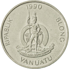 Munten, Vanuatu, 10 Vatu, 1990, British Royal Mint, PR, Copper-nickel, KM:6