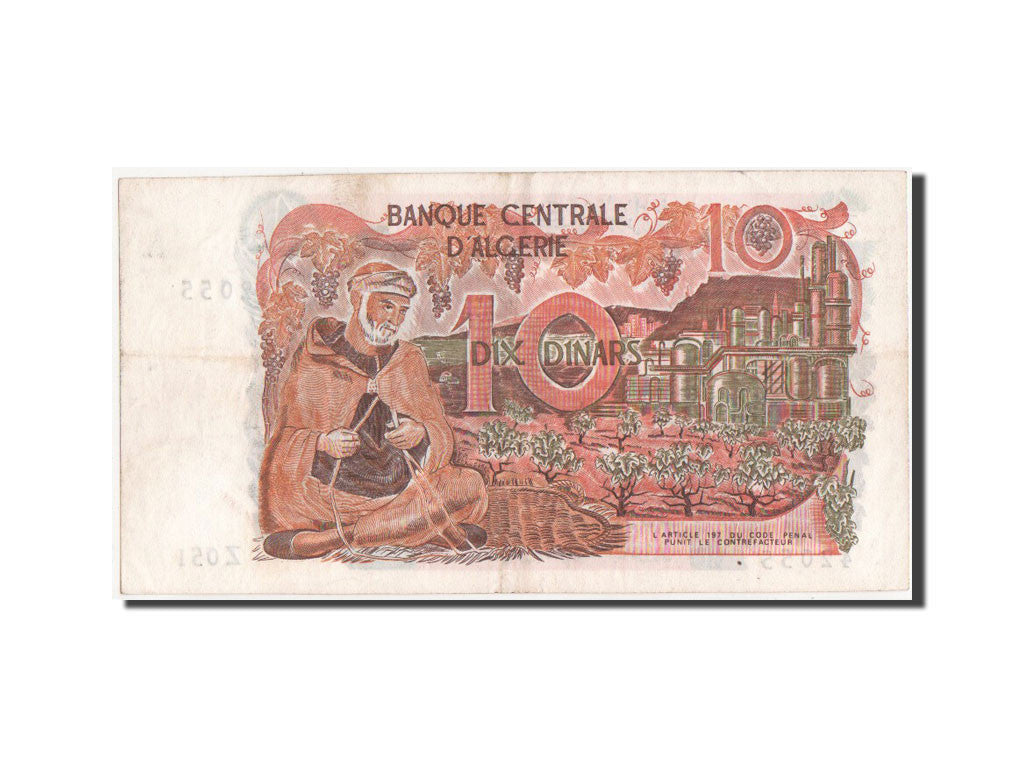 Biljet, Algerije, 10 Dinars, 1970, TTB+