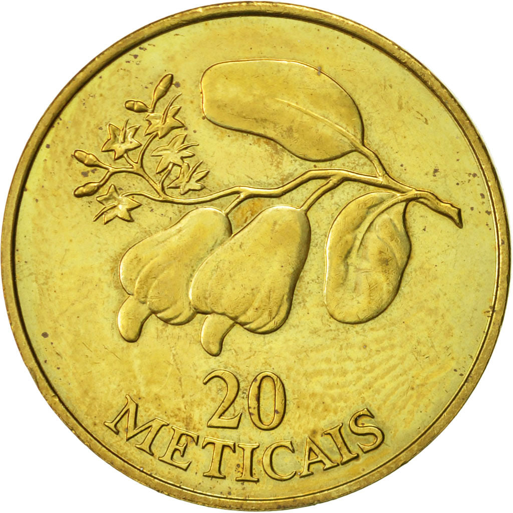 Mozambique, 20 Meticais, 1994, Royal Mint, AU(55-58), Brass Clad Steel, KM:118