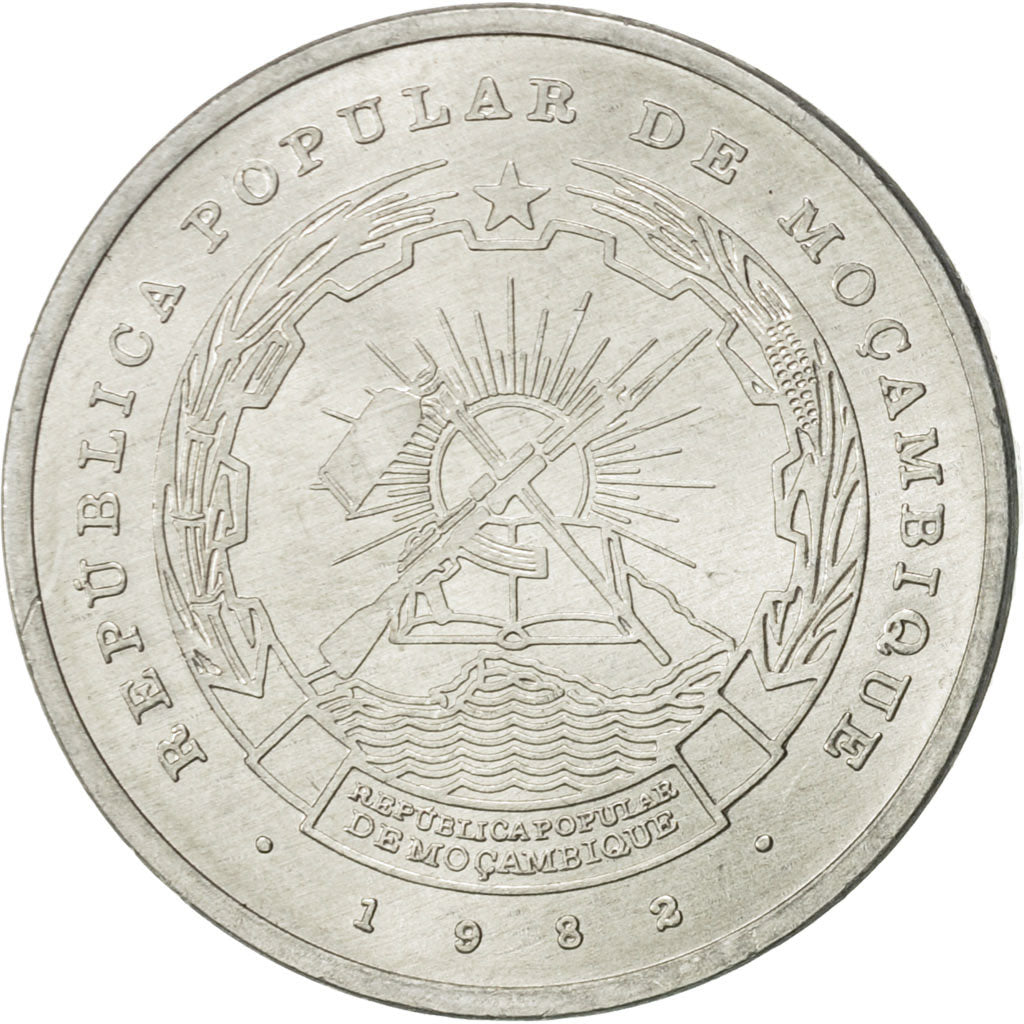 Mozambique, 5 Meticais, 1982, AU(55-58), Aluminum, KM:101