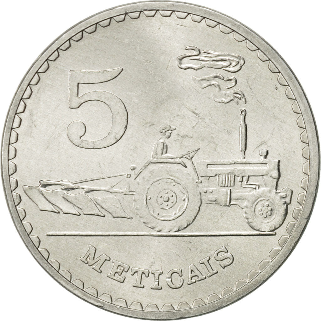Mozambique, 5 Meticais, 1982, AU(55-58), Aluminum, KM:101