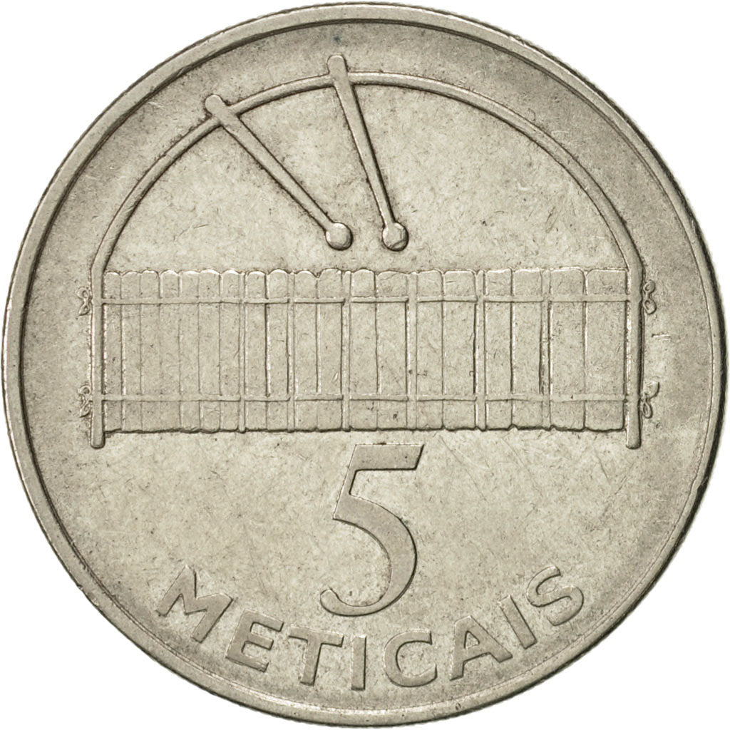 Coin, Mozambique, 5 Meticais, 2006, AU(55-58), Nickel plated steel, KM:139