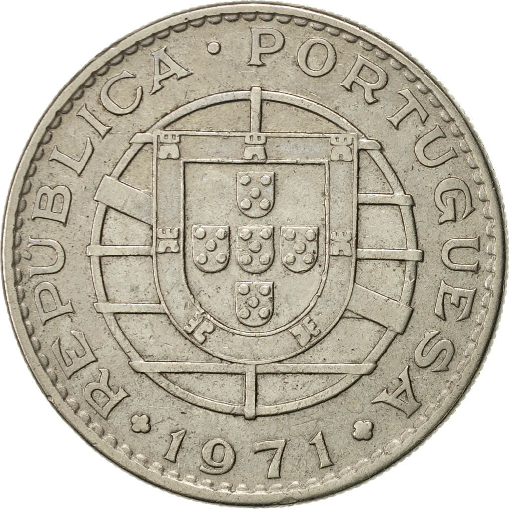 Mozambique, 20 Escudos, 1971, AU(55-58), Nickel, KM:87