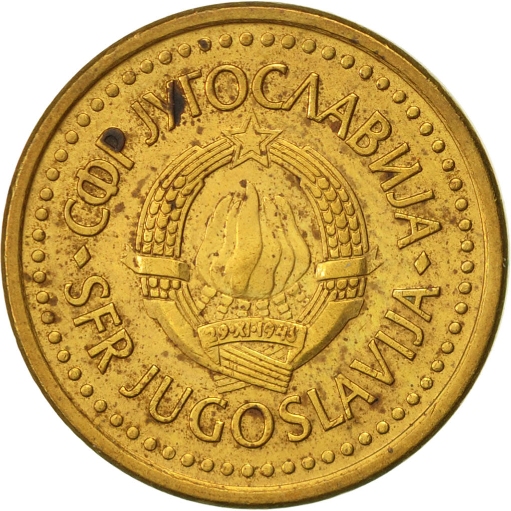 Coin, Yugoslavia, 50 Para, 1990, AU(50-53), Brass, KM:141