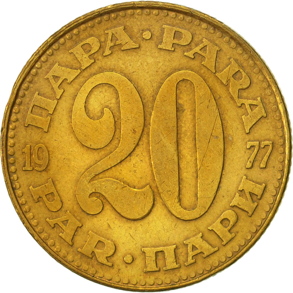 Coin, Yugoslavia, 20 Para, 1977, AU(50-53), Brass, KM:45