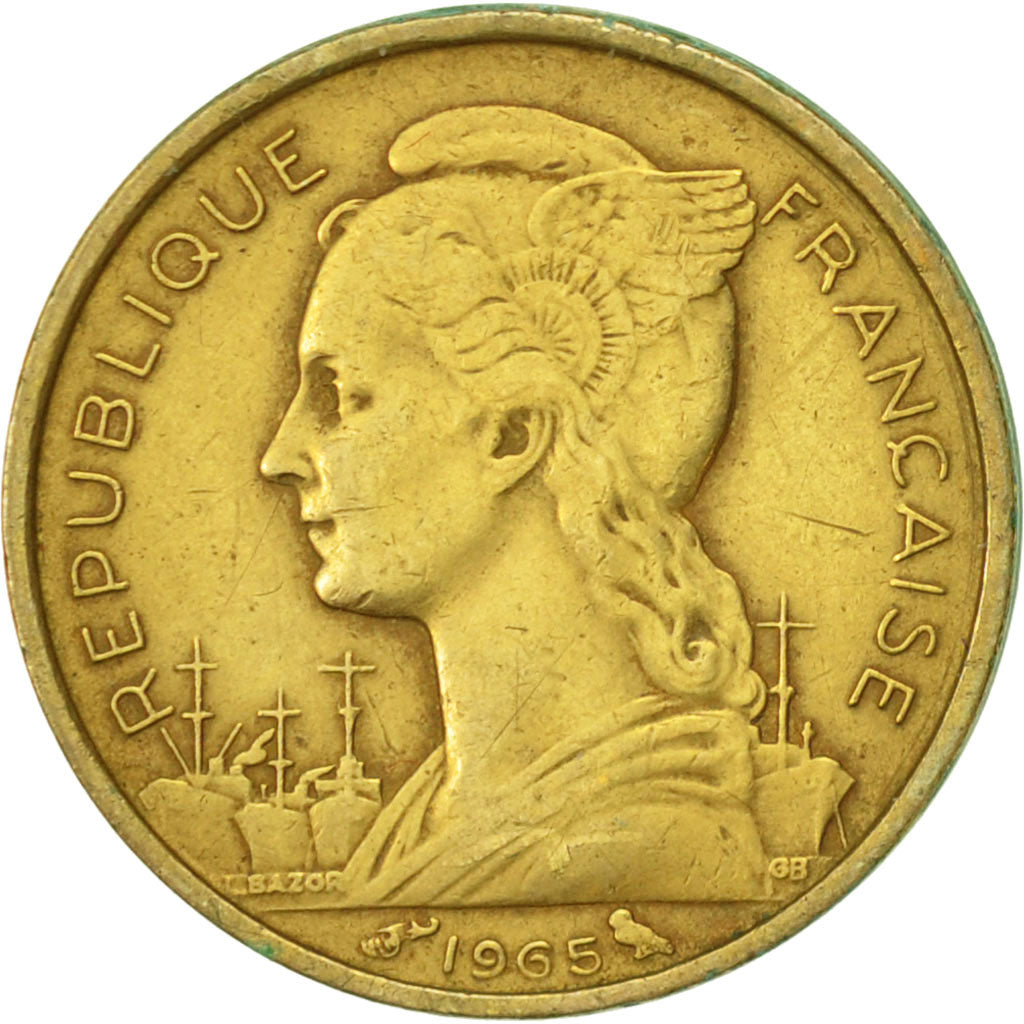Französisch-Somaliland, 10 Francs, 1965, Paris, SS, Aluminum-Bronze, KM:11