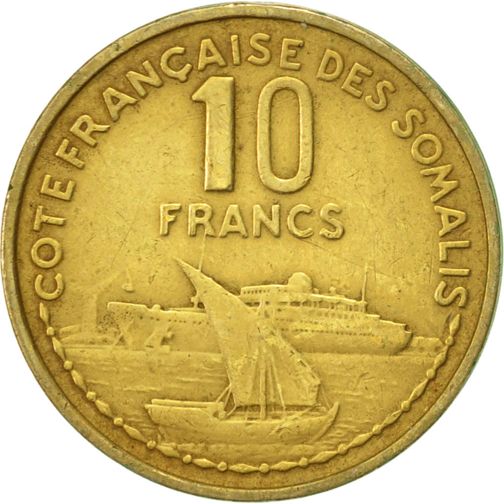 Französisch-Somaliland, 10 Francs, 1965, Paris, SS, Aluminum-Bronze, KM:11